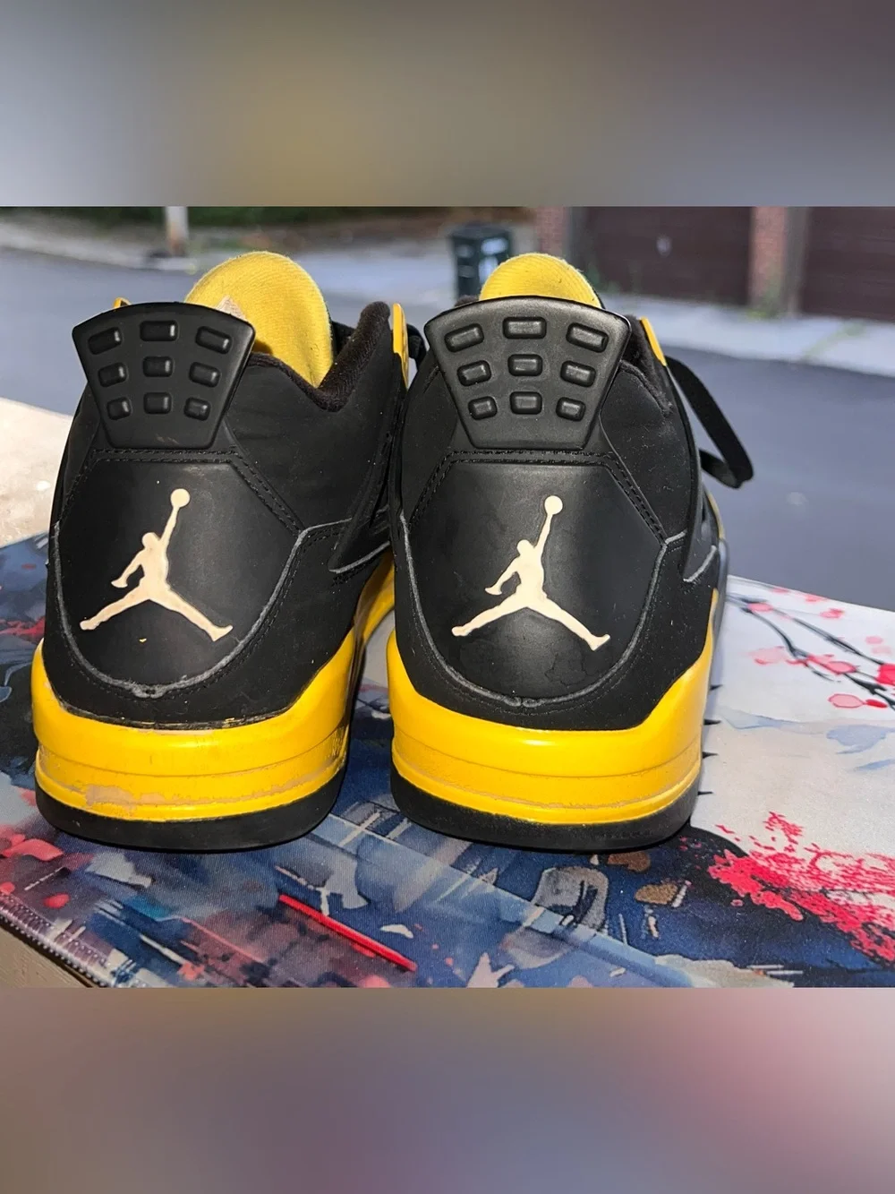 Jordan Men’s Black and Yellow Retro Basketball Sneakers